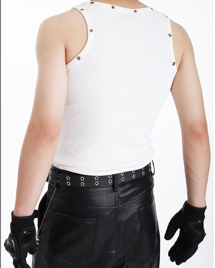 American Punk Lace-Up Rivet Tank Top New – KIIKIO