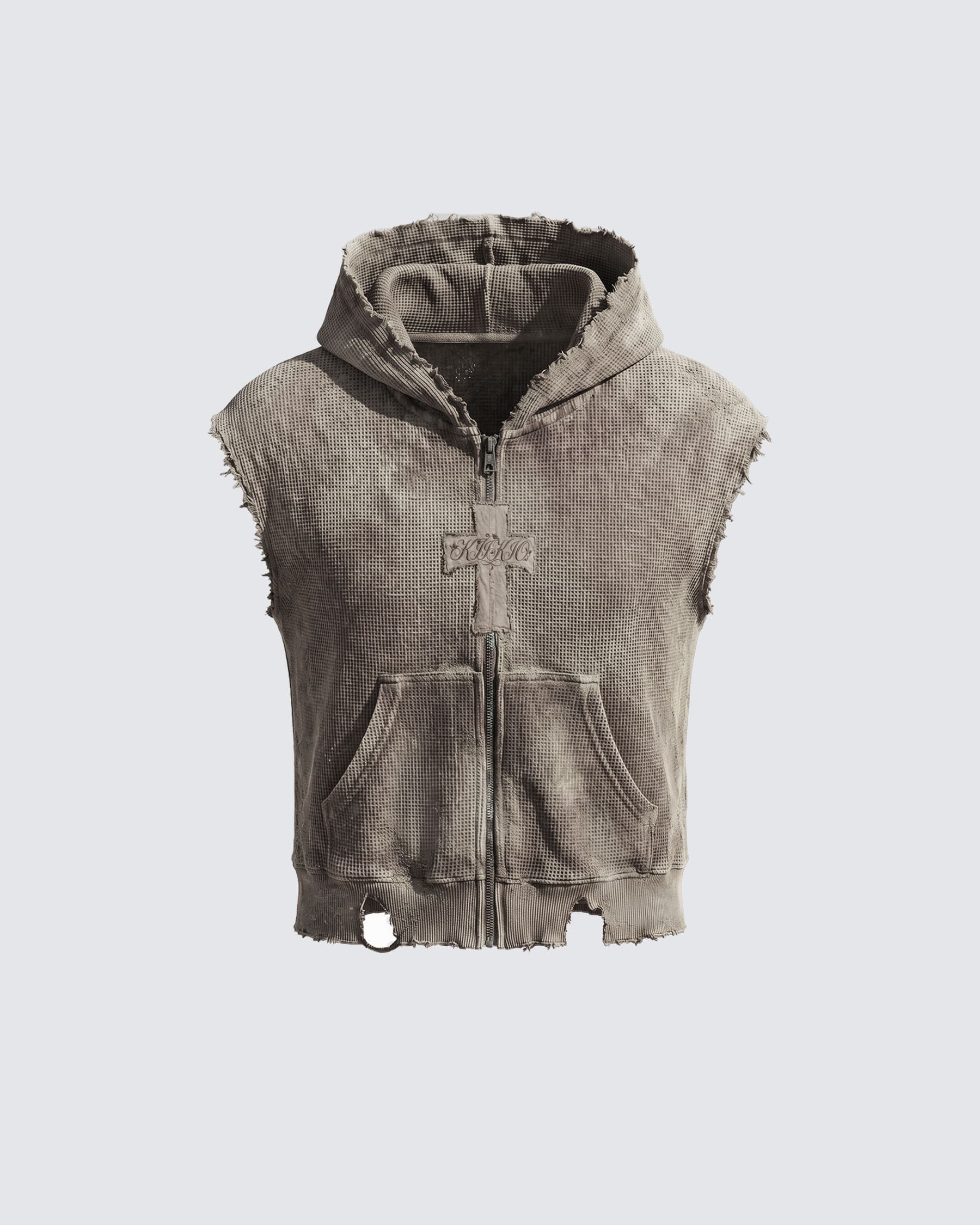 BARREN Series | Apocalyptic Pilgrimage Cross Hooded Vest – KIIKIO