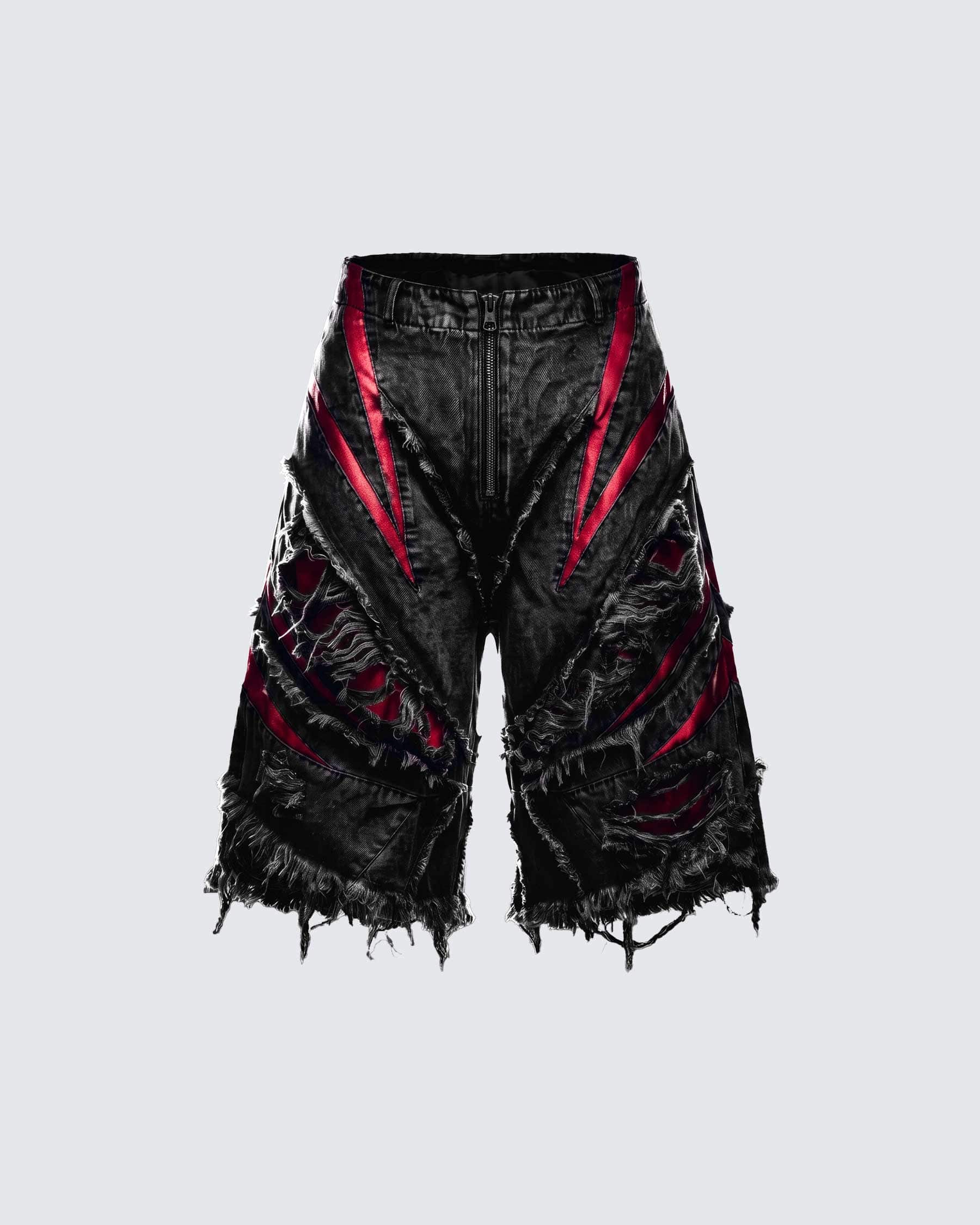 CORTIS ジェームズ　ラキドロ KIIKIO RED RUST Series | Distressed Denim Shorts
